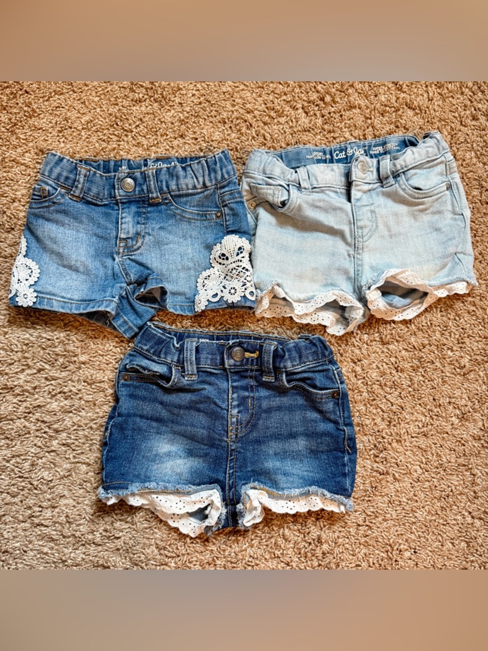 3 pairs Toddler Denim Shorts Bundle
